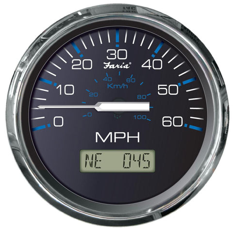 Faria Chesapeake Black SS 4&quot; Speedometer - 60MPH (GPS)