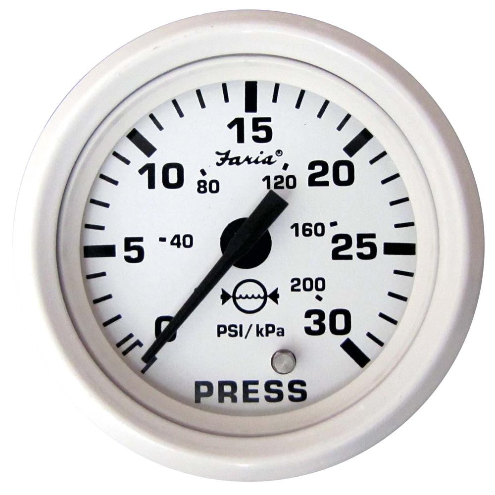 Faria Dress White 2&quot; Water Pressure Gauge Kit - 30 PSI