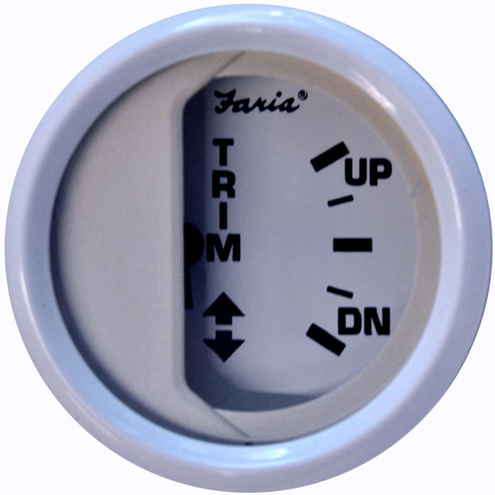 Faria Dress White 2&quot; Trim Gauge (J-E-Suzuki Outboard)