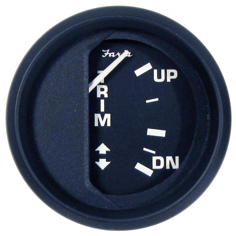 Faria Euro Black 2&quot; Trim Gauge (Mercury - Mariner - Mercruiser - Volvo DP - Yamaha-2001 and newer)