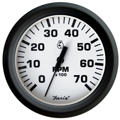 Faria Euro White 4&quot; Tachometer - 7,000 RPM (Gass - All Outboards)
