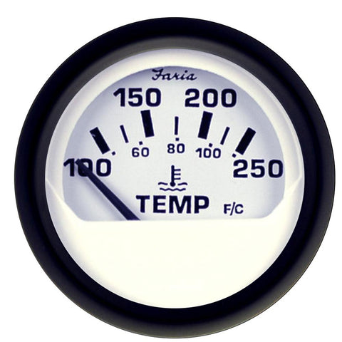 Faria Euro White 2&quot; Water Temperature Gauge (100-250&#176;F)