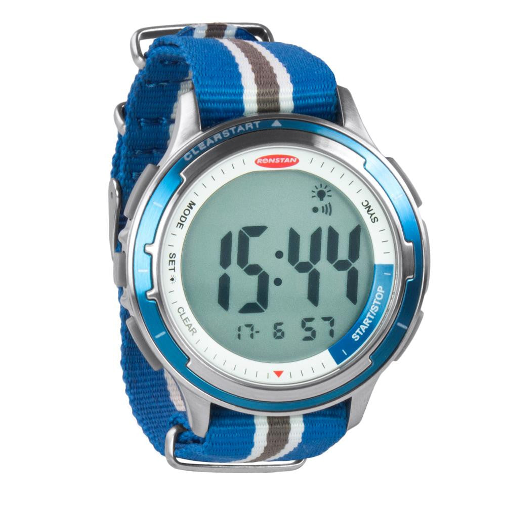 Ronstan Clear Start&#153; Sailing Watch - 50mm(2&quot;) - Stainless Steel w-Blue Canvas Band
