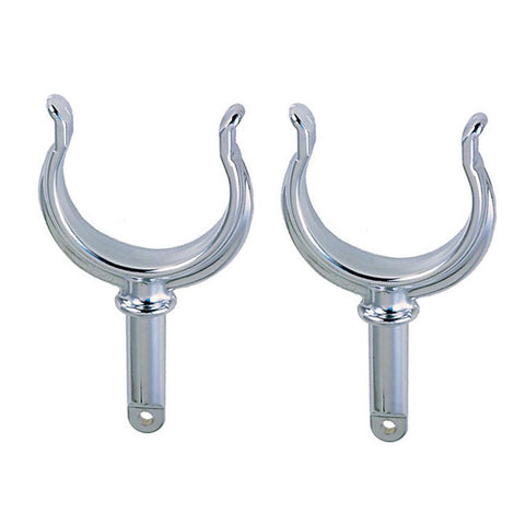 Perko Ribbed Type Rowlock Horns - Chrome Plated Zinc - Pair