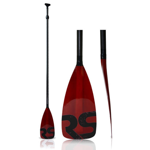 RAVE Tempo SUP Paddle - Carbon Fiber Shaft - Red