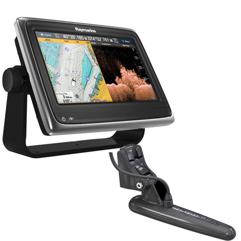 Raymarine a98 9&quot; MFD Combo w-Wi-Fi, CHIRP DownVision CPT-100 Transducer - US Lake & Coastal Chart by C-MAP