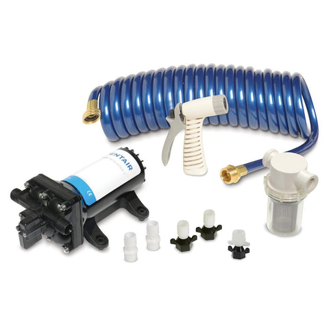 SHURFLO PRO WASHDOWN KIT&trade; II Ultimate - 12 VDC - 5.0 GPM - Includes Pump, Fittings, Nozzle, Strainer, 25' Hose