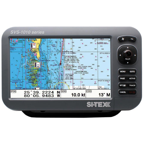 SI-TEX SVS-1010C 10&quot; Chartplotter w-Internal GPS Antenna & Navionics+ Card