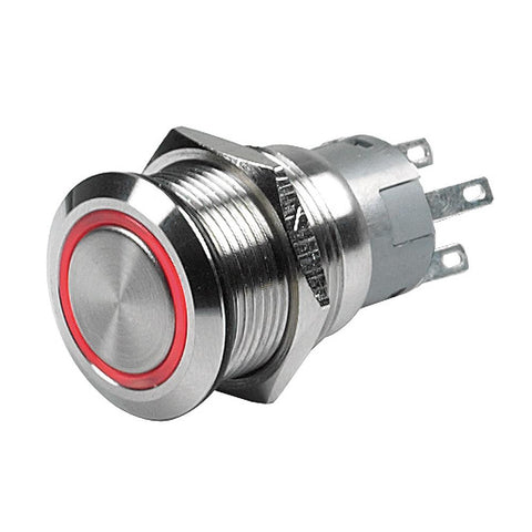 Marinco Push-Button Switch - 12V Momentary (On)-Off - Red LED