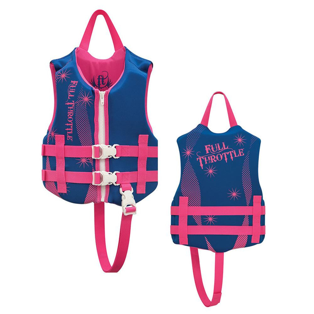 Full Throttle Rapid-Dry Life Vest - Child 30-50lbs - Blue-Pink