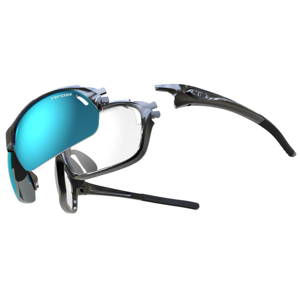 Tifosi Launch F.H. AC Red&trade;-Clarion Blue-Clear Lens Sunglasses - Gloss Black