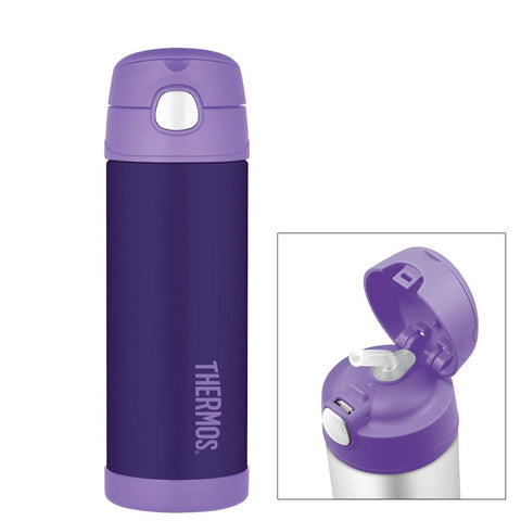 Thermos FUNtainer&trade; Stainless Steel, Insulated Straw Bottle - Purple - 16 oz.