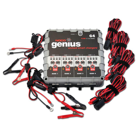 NOCO Genius G4 6V-12V 1100mA Battery Charger - 4-Bank