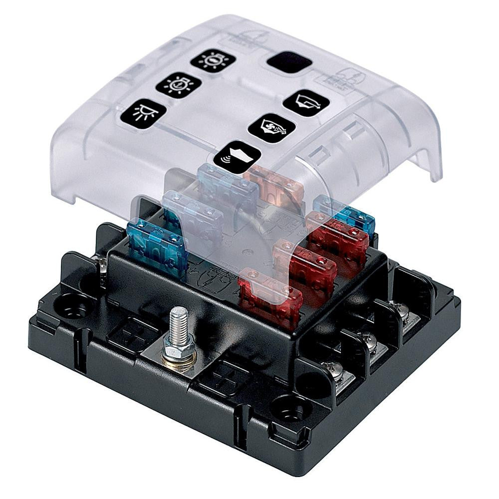 BEP ATC Six Way Fuse Holder & Screw Terminals w-Cover & Link