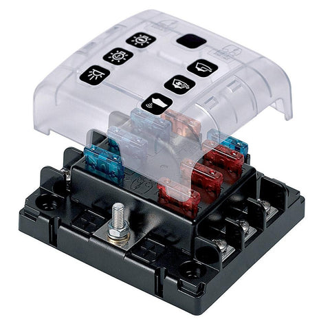 BEP ATC Six Way Fuse Holder & Screw Terminals w-Cover & Link