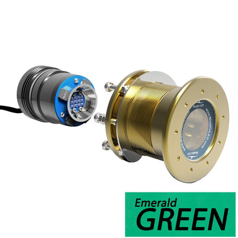 Bluefin LED Mako M12 - 12V Through Hull Underwater Light 6K Lumens Interchangeable Flush Mount - Emerald Green