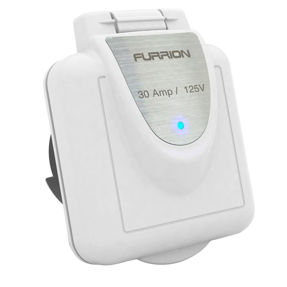 Furrion 30A 125V Shore Power Inlet Square White W-LED