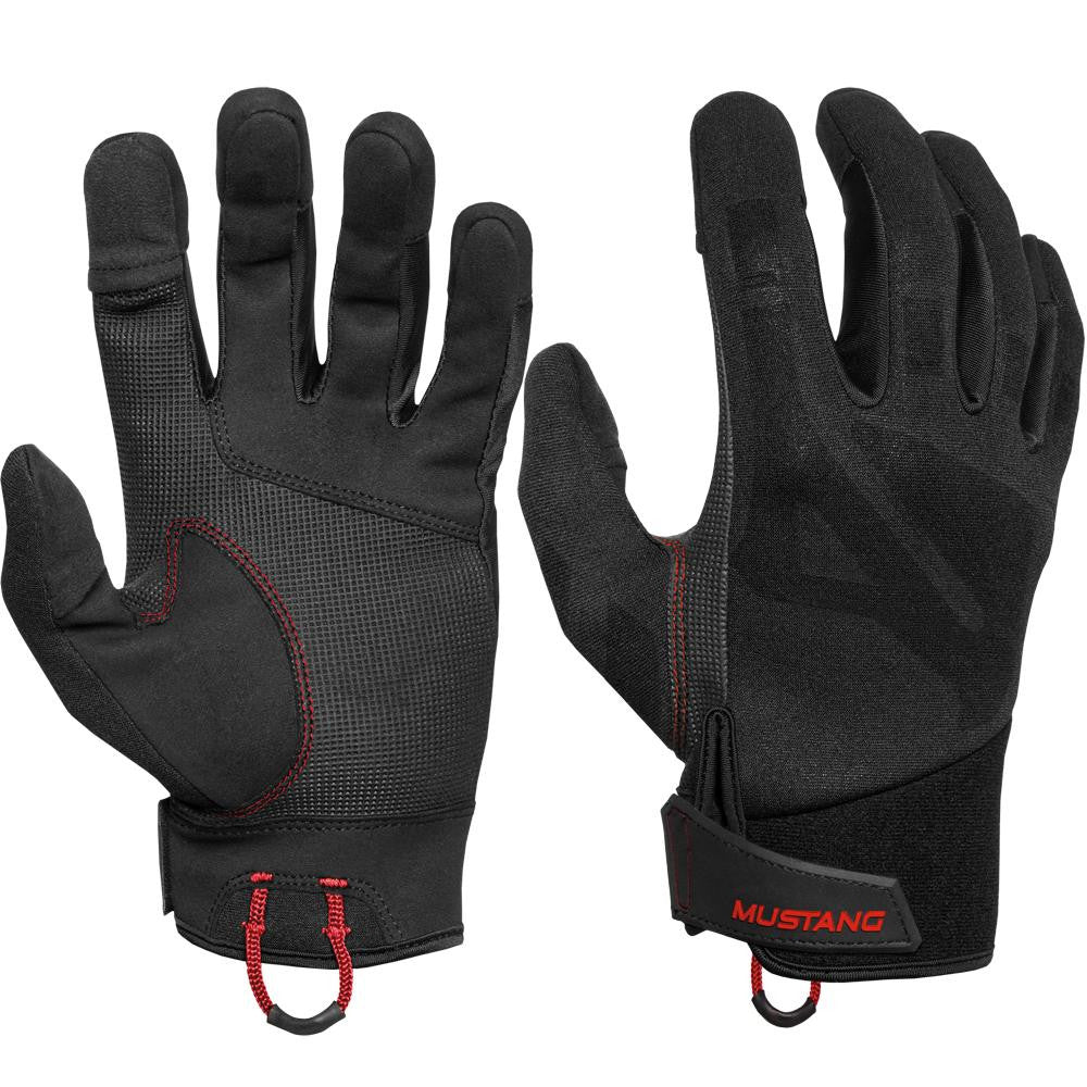 Mustang Traction Conductive Glove - Black-Red - Medium