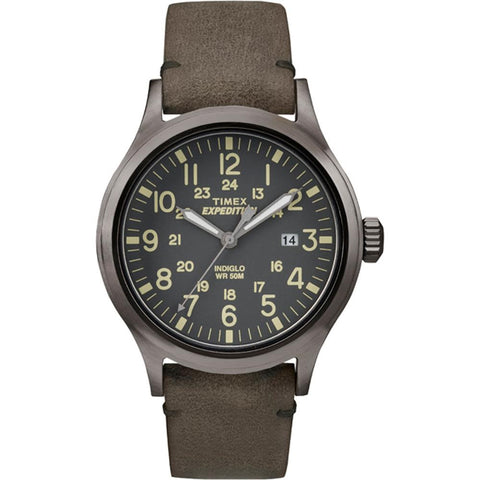 Timex Expedition Scout Metal - Brown Leather-Gray Dial