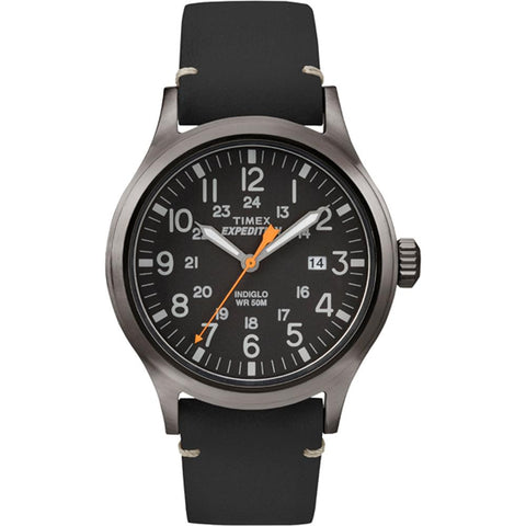 Timex Expedition Metal Scout - Black Leather-Black Dial