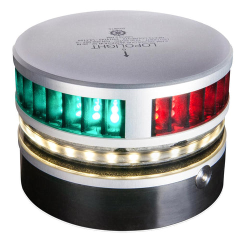 Lopolight Tri-Color Navigation Light w-Anchor Light & Strobe - 2nm f-Vessels 39'(12M) to 65'(20M) - Horizontal Mounting