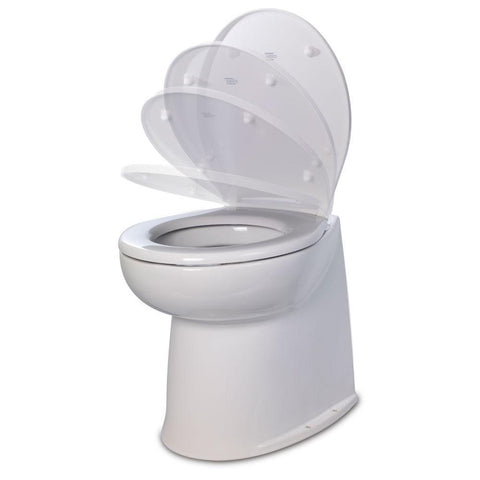 Jabsco 17&quot; Deluxe Flush Fresh Water Electric Toilet w-Soft Close Lid - 12V