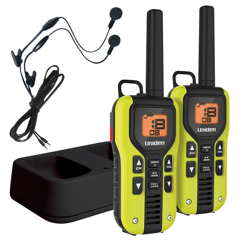 Uniden 40 Mile FRS-GMRS Two-Way Radio w-Li-Ion Charger & Headsets - 2-Pack