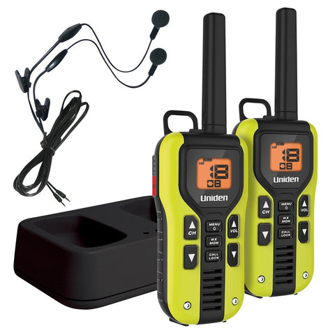 Uniden 40 Mile FRS-GMRS Two-Way Radio w-Li-Ion Charger & Headsets - 2-Pack