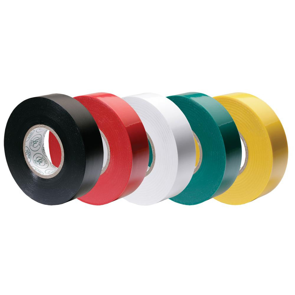 Ancor Premium Assorted Electrical Tape - 1-2&quot; x 20' - Black - Red - White - Green - Yellow