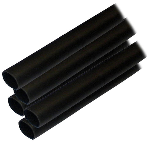 Ancor Adhesive Lined Heat Shrink Tubing (ALT) - 1-2&quot; x 12&quot; - 5-Pack - Black