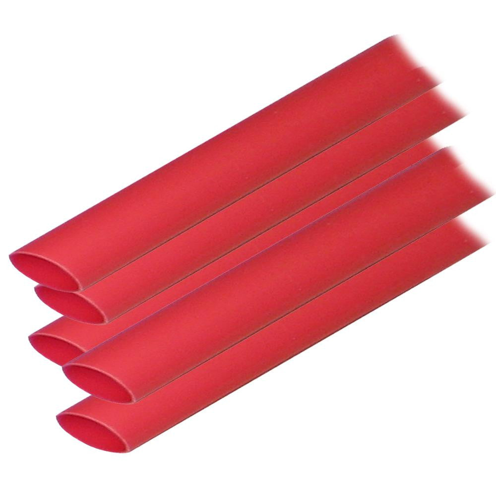 Ancor Adhesive Lined Heat Shrink Tubing (ALT) - 1-2&quot; x 12&quot; - 5-Pack - Red