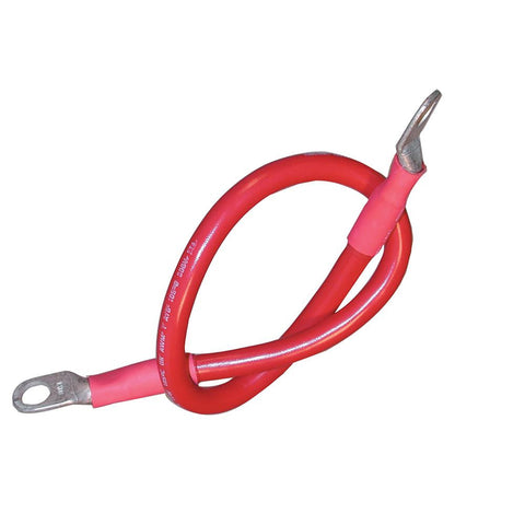 Ancor Battery Cable Assembly, 4 AWG (21mm&#178;) Wire, 3-8&quot; (9.5mm) Stud, Red - 18&quot; (45.7cm)