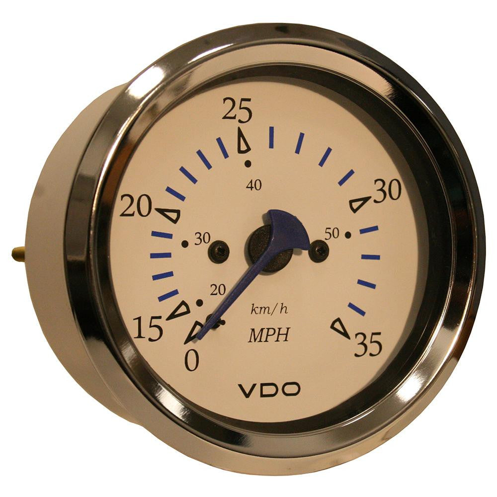 VDO Allentare White 35MPH 3-3-8&quot; (85mm) Pitot Speedometer