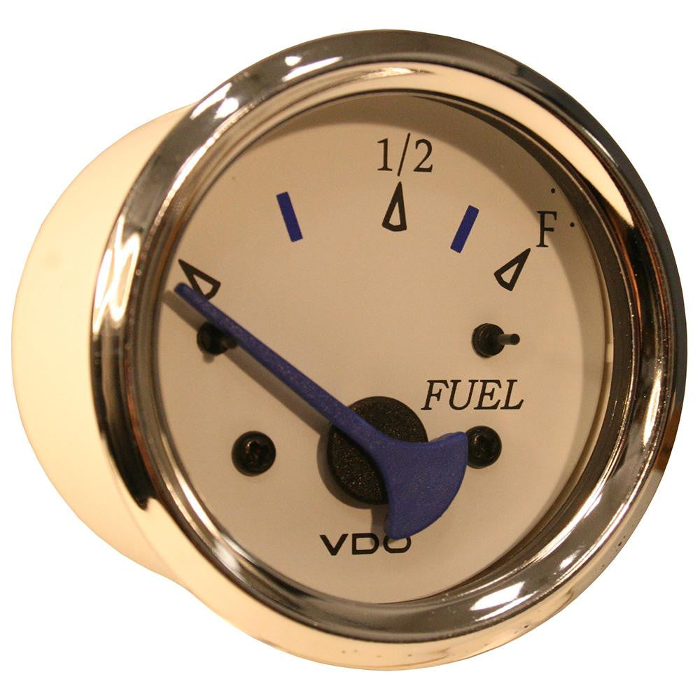 VDO Allentare White Fuel Level Gauge - Use w-Marine 240-33 Ohm Fuel Senders - 12V