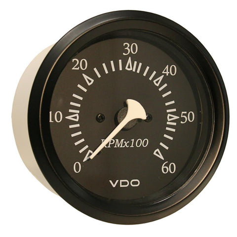 VDO Allentare Black 6000RPM 3-3-8&quot; (85mm) Sterndrive Tachometer - 12V - Black Bezel