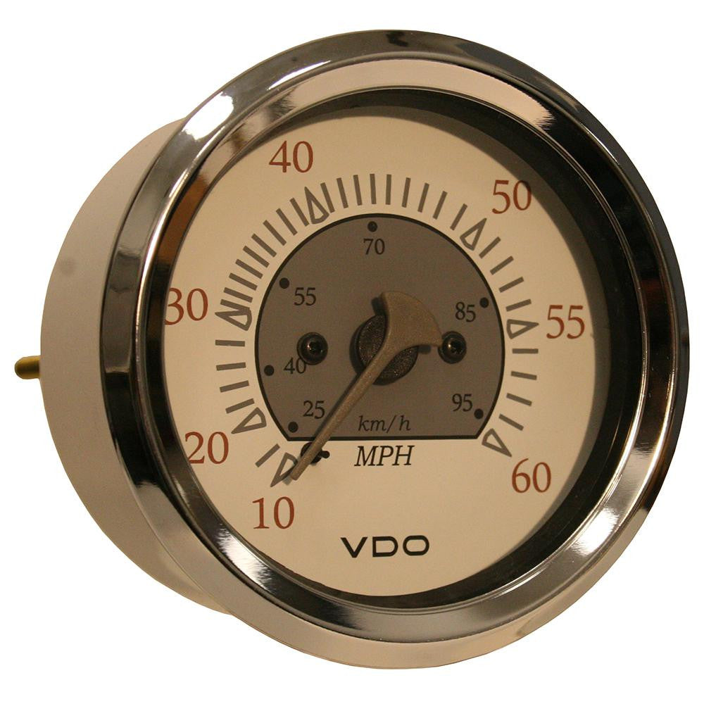 VDO Allentare White-Grey 60MPH 3-3-8&quot; (85mm) Pitot Speedometer