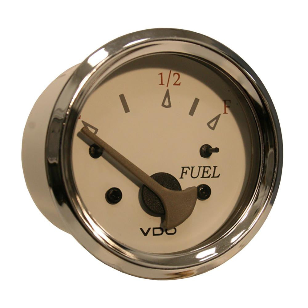 VDO Allentare White-Grey Fuel Level Gauge - Use w-Marine 240-33 Ohm Fuel Senders - 12V