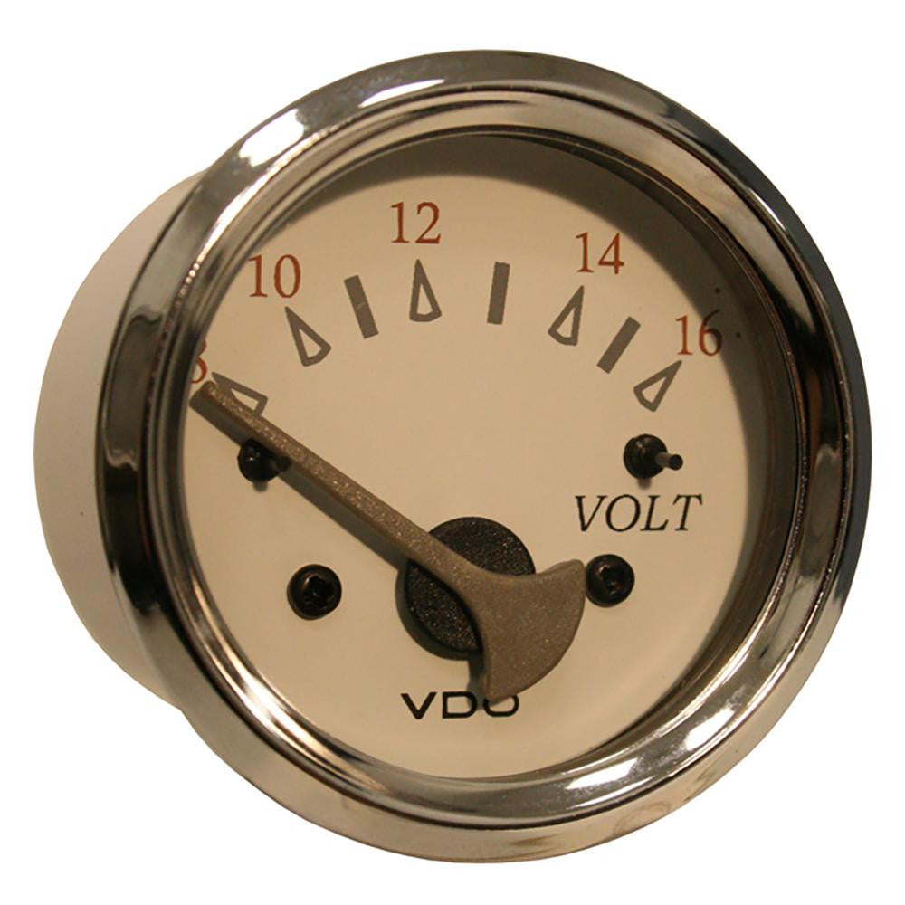 VDO Allentare White-Grey Voltmeter - 8-16V