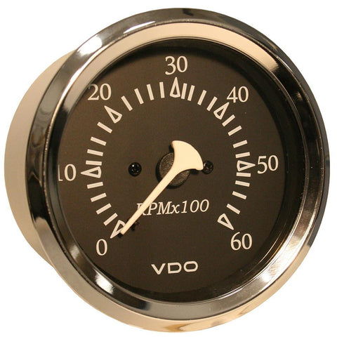 VDO Allentare Black 6000RPM 3-3-8&quot; (85mm) Sterndrive Tachometer - 12V - Chrome Bezel