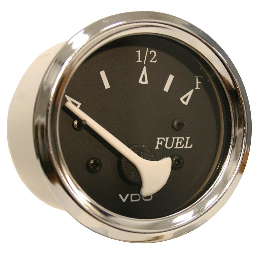 VDOAllentare Black Fuel Level Gauge - Use w-Marine 240-33 Ohm Fuel Senders - 12V - Chrome Bezel