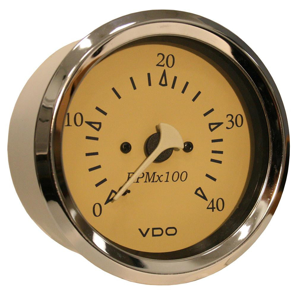 VDO Allentare Teak 4000RPM 3-3-8&quot; (85mm) Diesel Tachometer (Alternator) - 12V