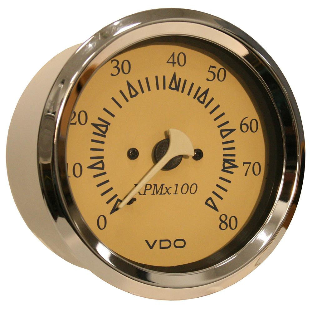 VDO Allentare Teak 8000RPM 3-3-8&quot; (85mm) Outboard Tachometer - 12V
