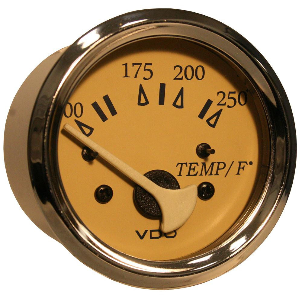 VDO Allentare Teak 250&#176;F Water Temperature Gauge - Use w-Marine 450-29 Ohm Sender - 12V