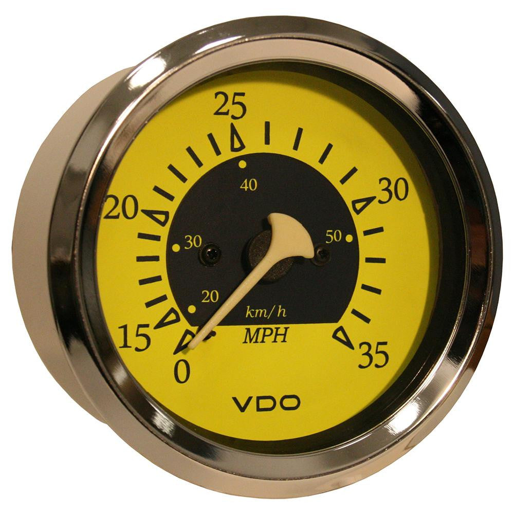 VDO Allentare Yellow-Blue 35MPH 3-3-8&quot; (85mm) Pitot Speedometer