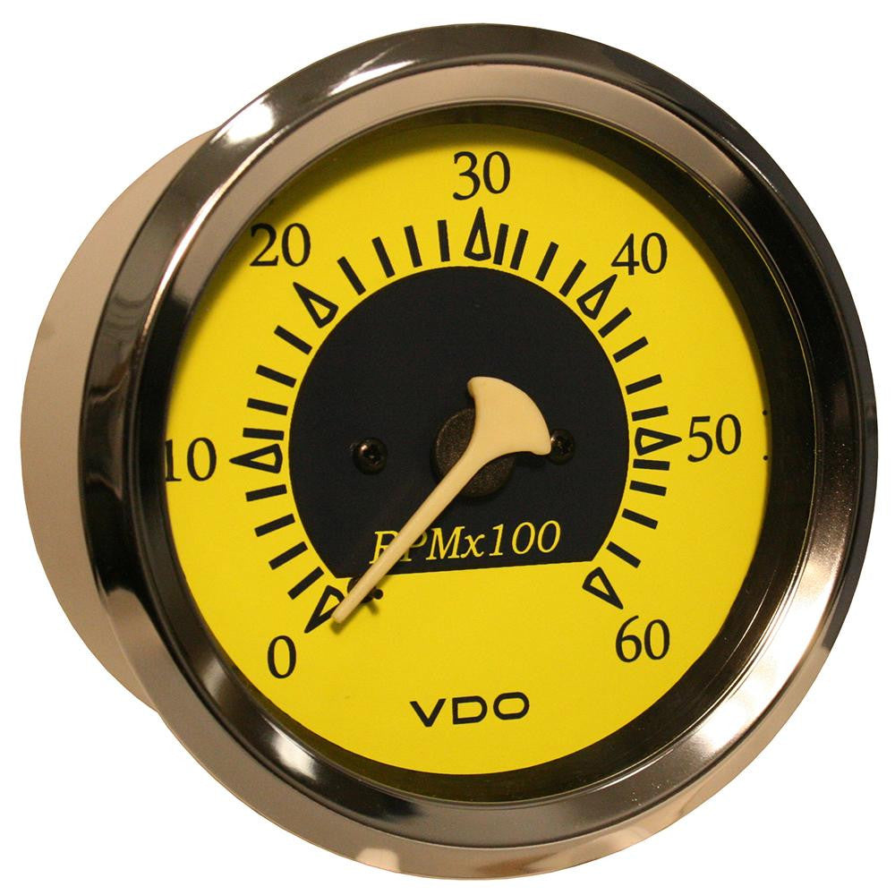 VDO Allentare Yellow-Blue 6000RPM 3-3-8&quot; (85mm) Sterndrive Tachometer - 12V