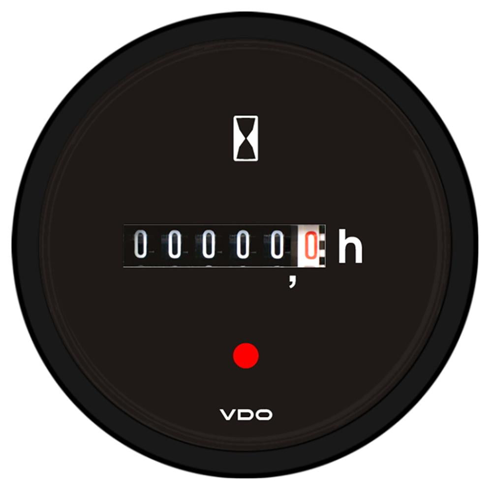 VDO Viewline Onyx Hourmeter, 100K Hours, Illuminated - 12-24V