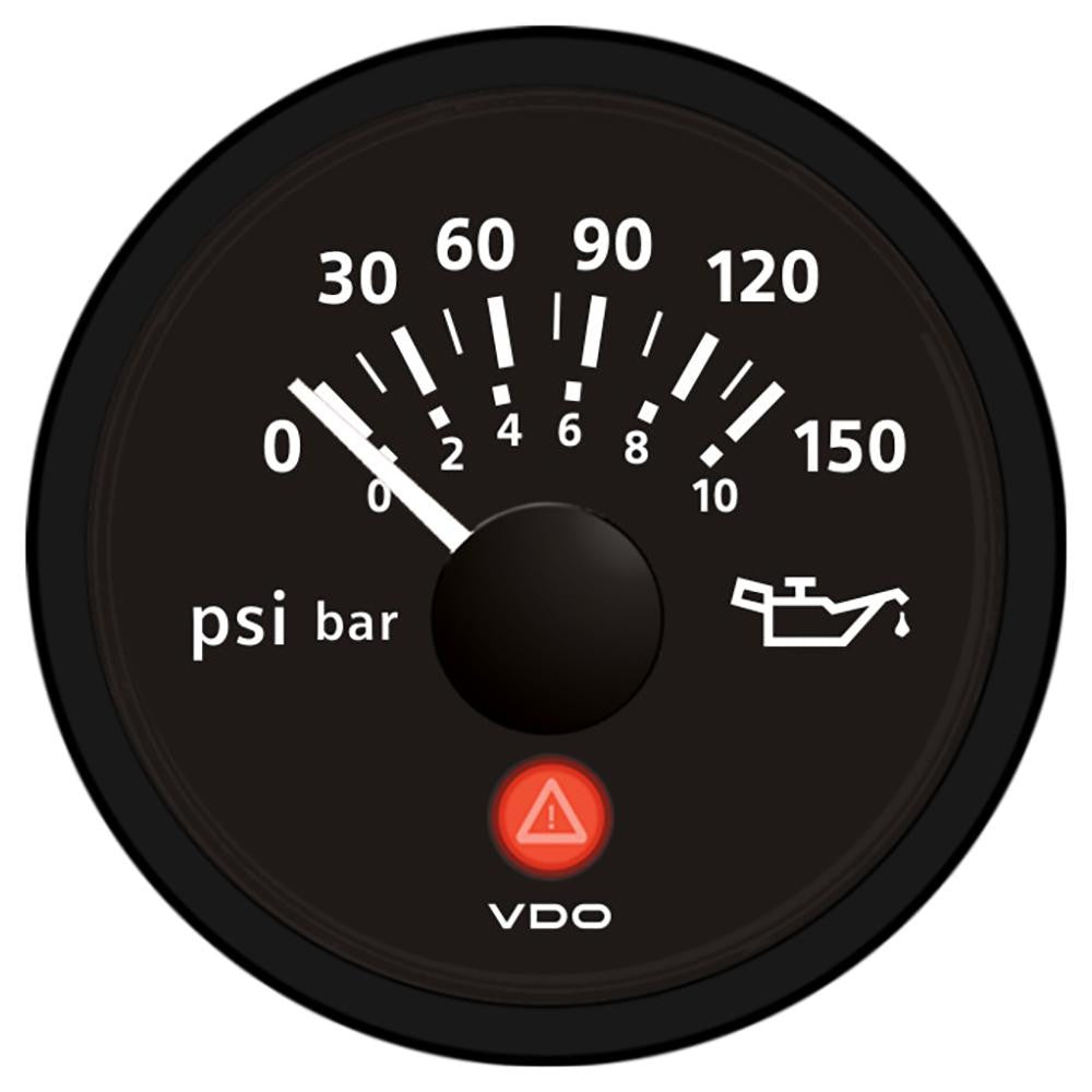 VDO Viewline Onyx 150 PSI-10 Bar Oil Pressure Gauge 12-24V - Use with VDO Sender