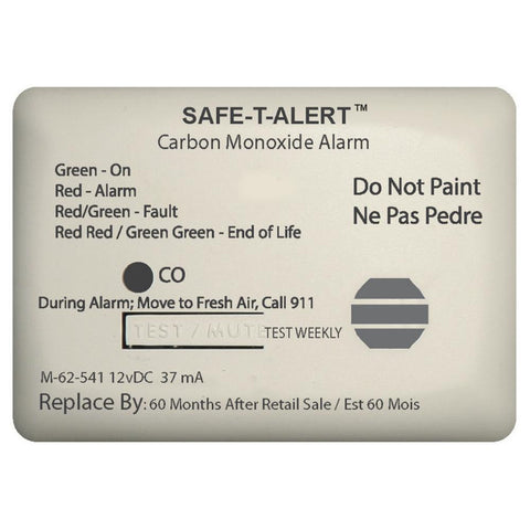 Safe-T-Alert 62 Series Carbon Monoxide Alarm w-Relay - 12V - 62-541-Marine-RLY-NC - Surface Mount - White