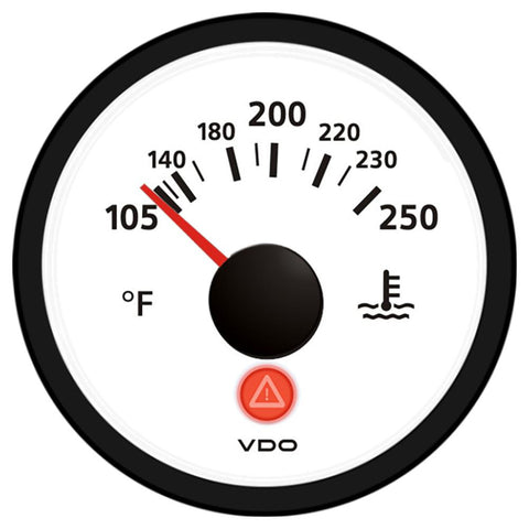 VDO Viewline Ivory 250&#176;F Water Temperature Gauge 12-24V - Use with VDO Sender