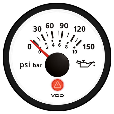 VDO Viewline Ivory 150 PSI-10 Bar Oil Pressure Gauge 12-24V - Use with VDO Sender